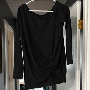 Elegant Black Long Sleeve Top with Twist Detail